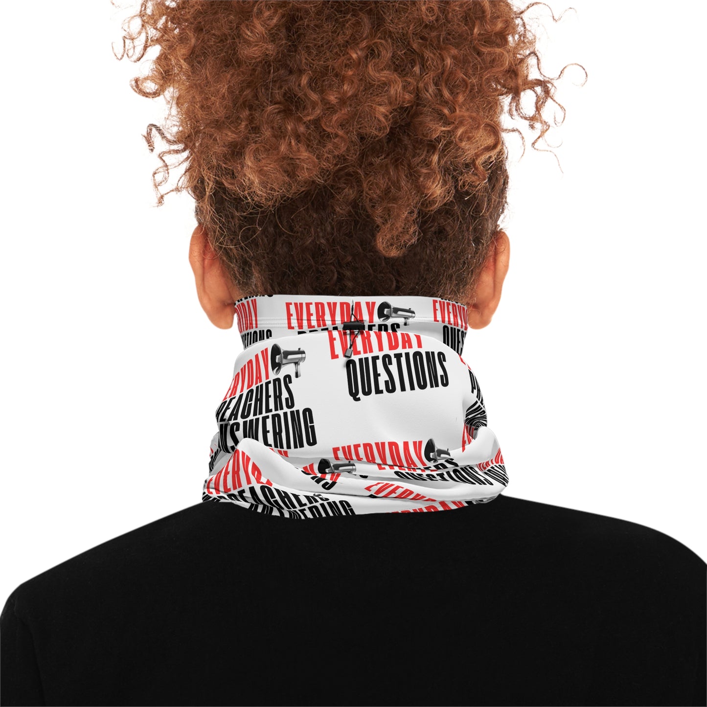 Everyday Preachers... Winter Neck Gaiter With Drawstring Red/Black Text