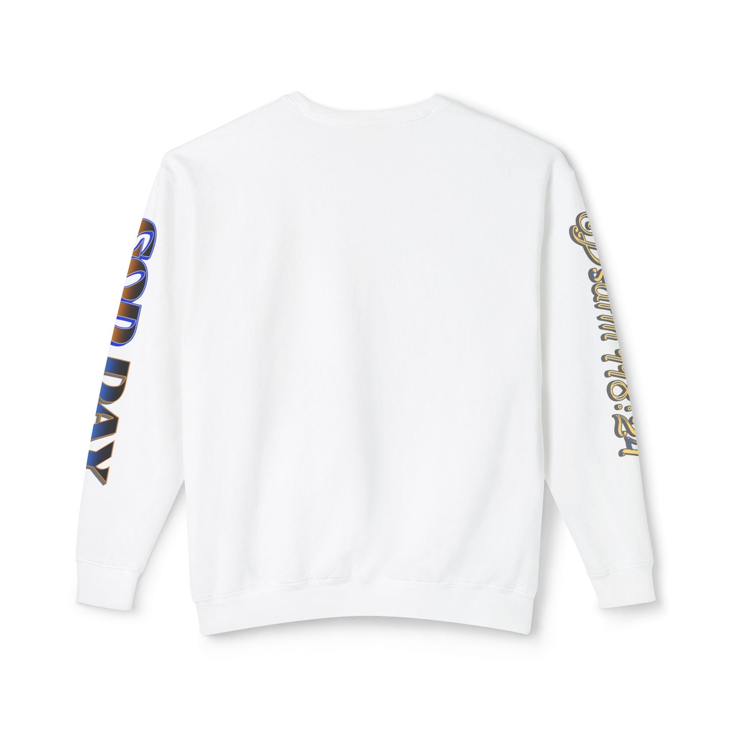"God Day" Unisex Lightweight Crewneck Sweatshirt w/Sleeve Text