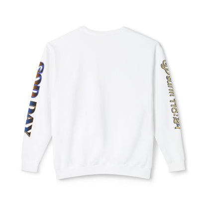 "God Day" Unisex Lightweight Crewneck Sweatshirt w/Sleeve Text