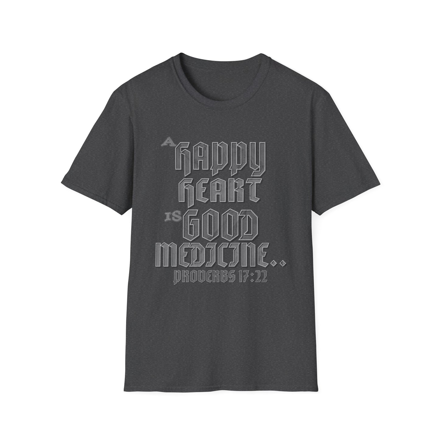 A Happy Heart Unisex Softstyle T-Shirt [Gray Text]