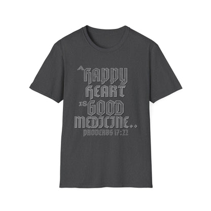 A Happy Heart Unisex Softstyle T-Shirt [Gray Text]