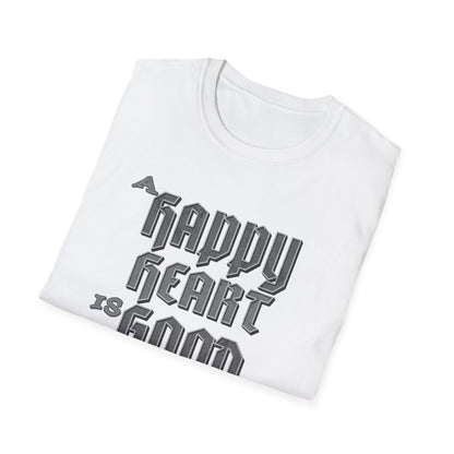 A Happy Heart Unisex Softstyle T-Shirt [Gray Text]