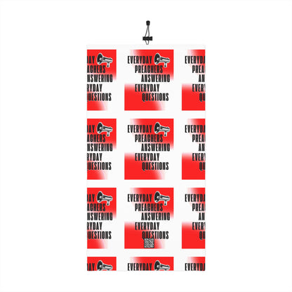Everyday Preachers... Winter Neck Gaiter With Drawstring [Red/Black Text -Red Gradient]