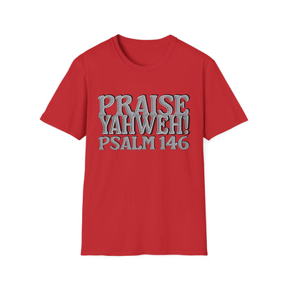 Praise Yahweh! Unisex Softstyle T-Shirt -GrayPrint
