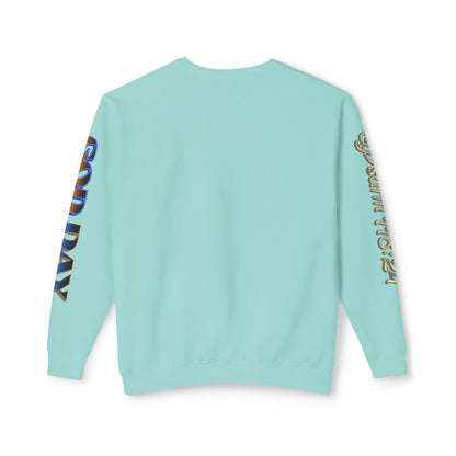 "God Day" Unisex Lightweight Crewneck Sweatshirt w/Sleeve Text