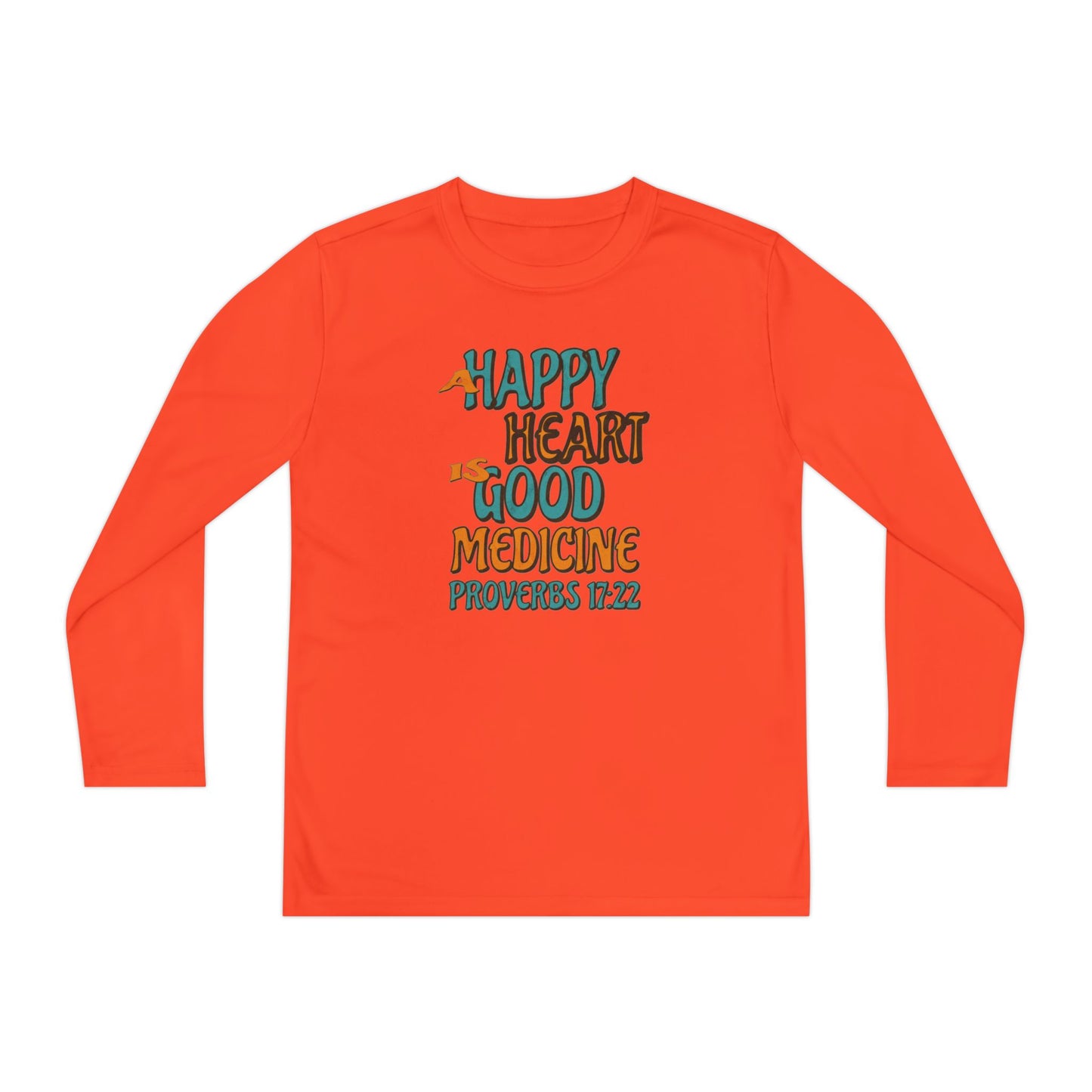 "A Happy Heart is Good Medicine" Youth Long Sleeve Competitor Tee