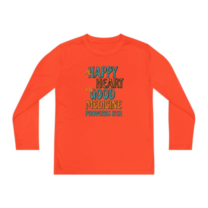"A Happy Heart is Good Medicine" Youth Long Sleeve Competitor Tee