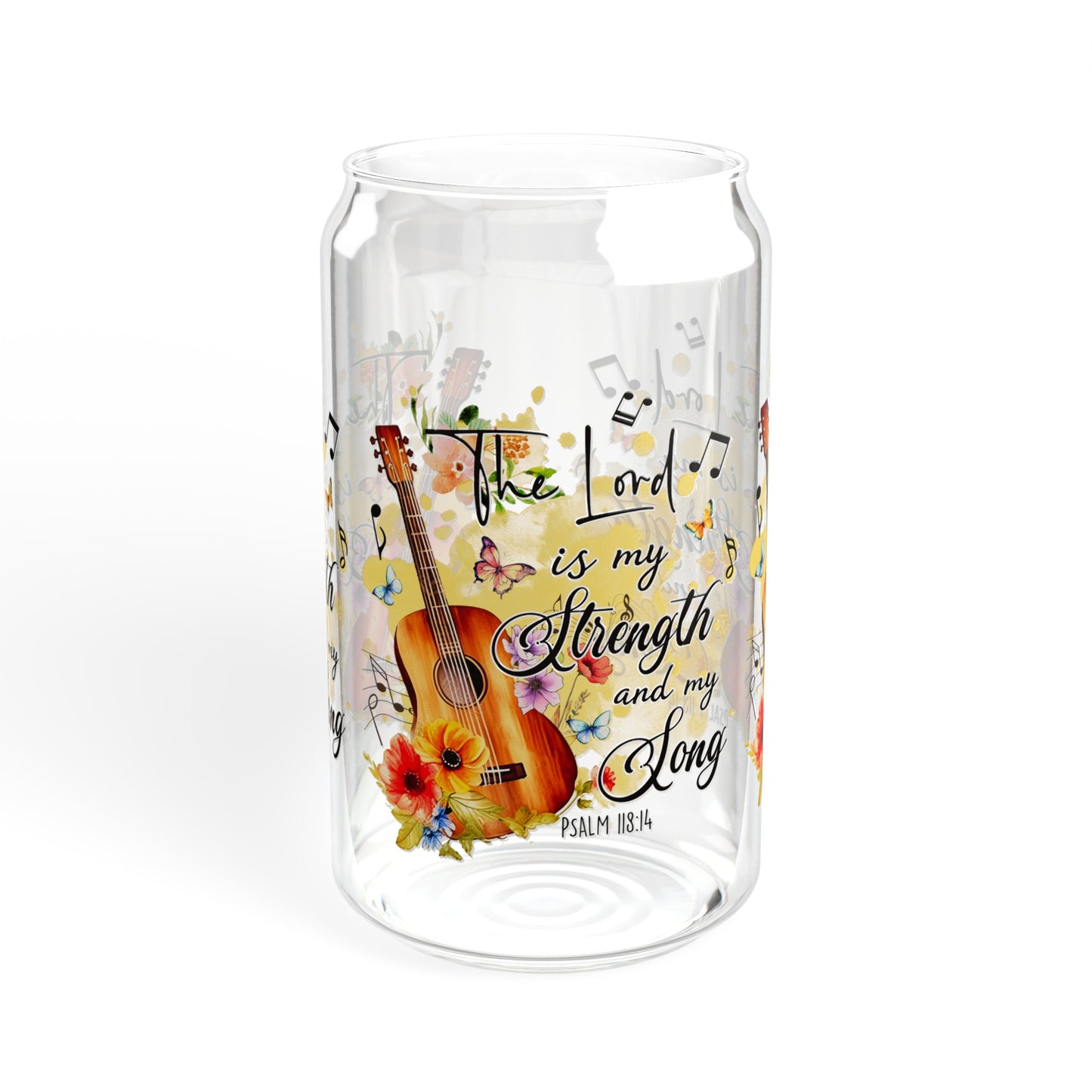 "The Lord is my Strength and my Song!" Sipper Glass, 16oz