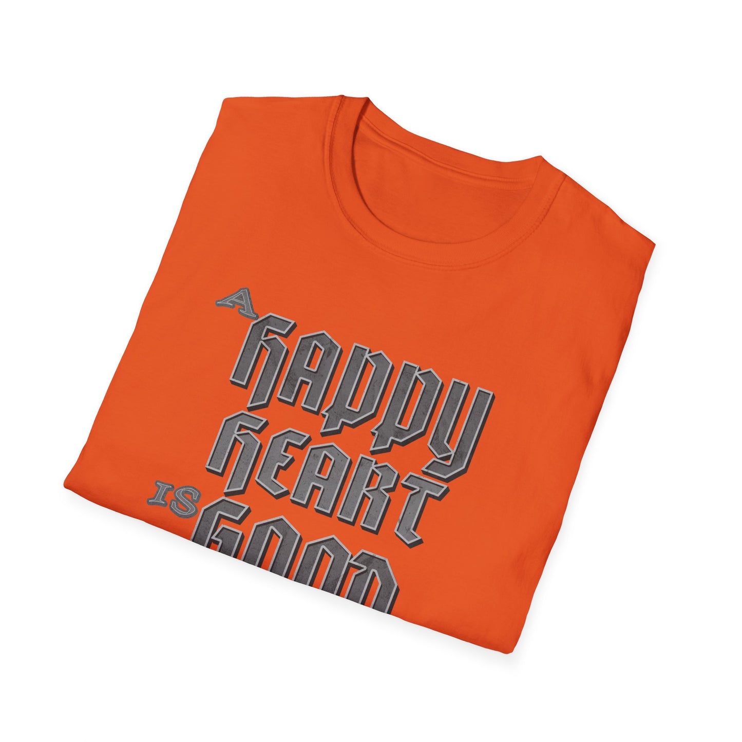 A Happy Heart Unisex Softstyle T-Shirt [Gray Text]