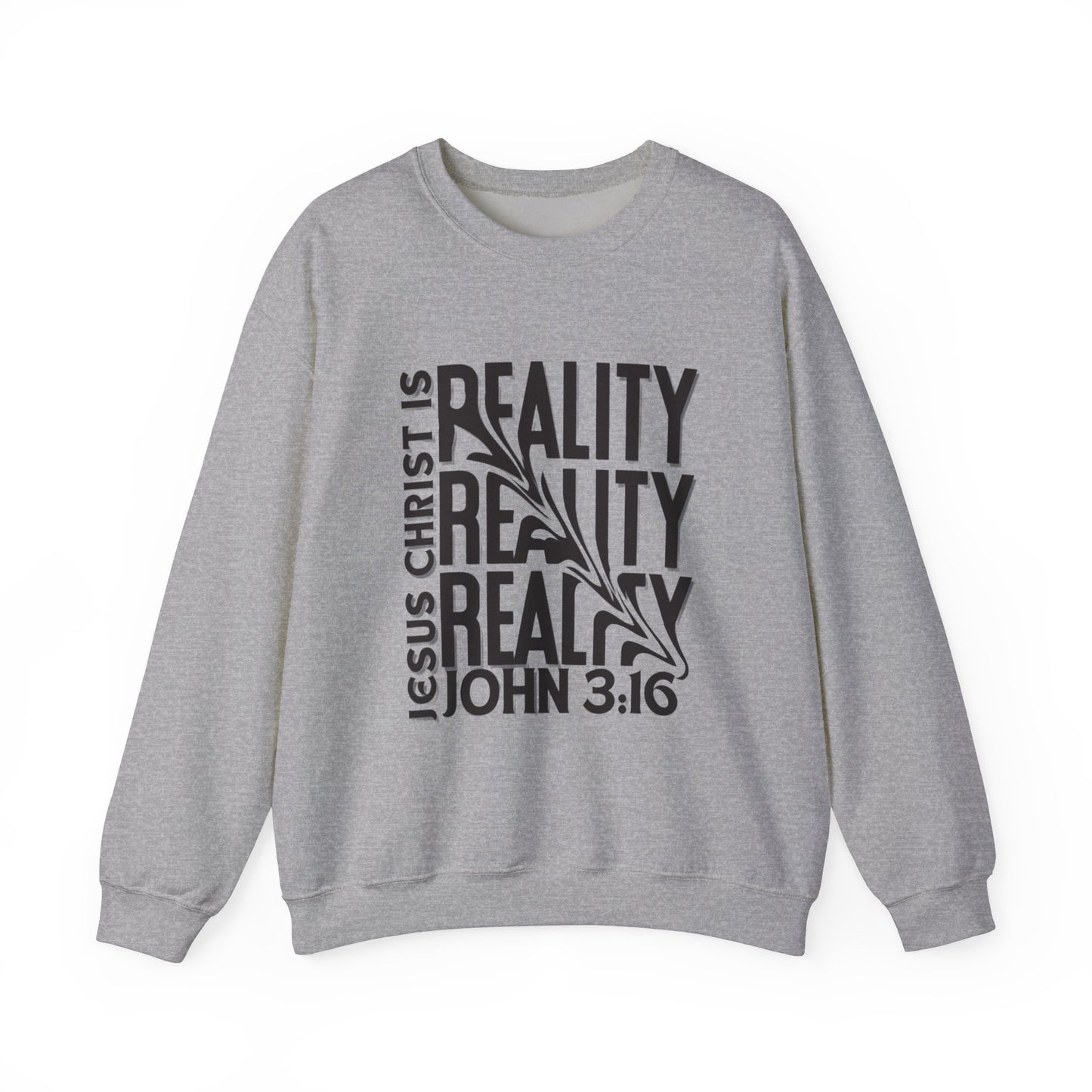 CDG Jesus Christ is Reality ...Unisex Heavy Blend™ Crewneck Sweatshirt [Blk Text]