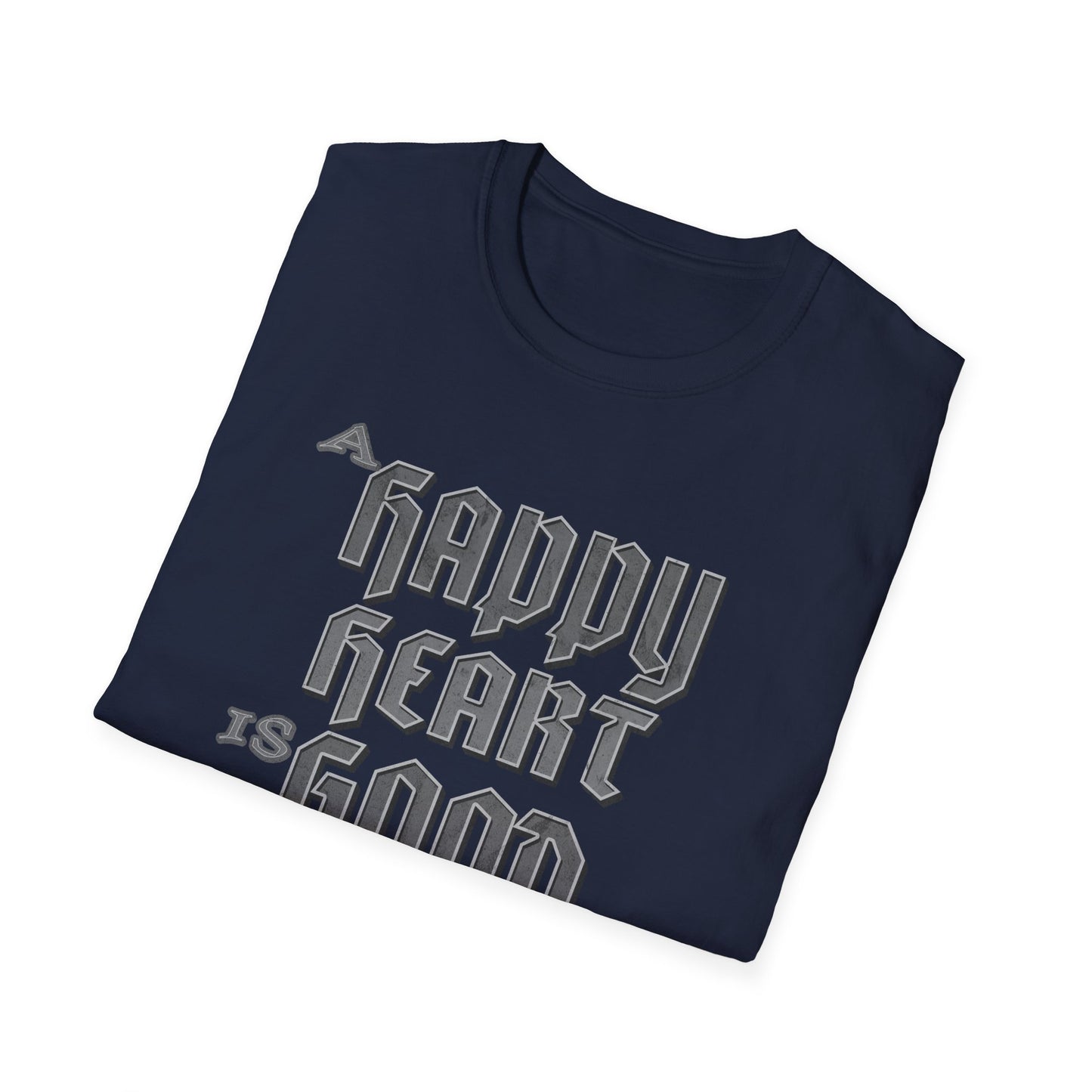 A Happy Heart Unisex Softstyle T-Shirt [Gray Text]