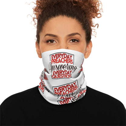 Everyday Preachers... Winter Neck Gaiter With Drawstring [Red/Black Text Block]