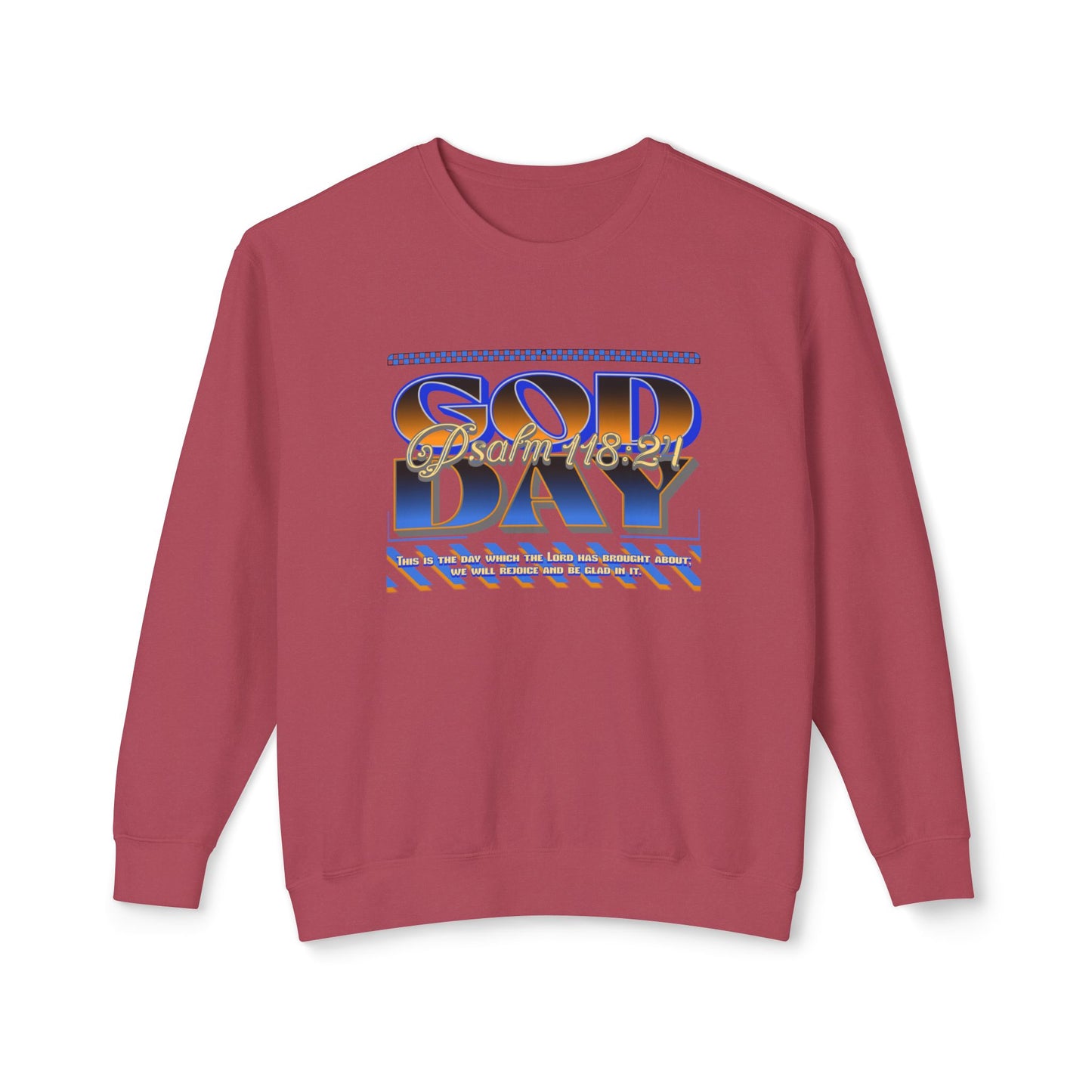 "God Day" Unisex Lightweight Crewneck Sweatshirt w/no Sleeve Text