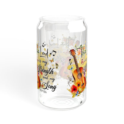 "The Lord is my Strength and my Song!" Sipper Glass, 16oz