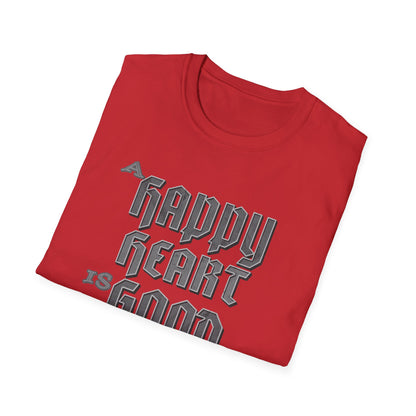A Happy Heart Unisex Softstyle T-Shirt [Gray Text]