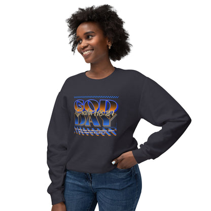 "God Day" Unisex Lightweight Crewneck Sweatshirt w/no Sleeve Text