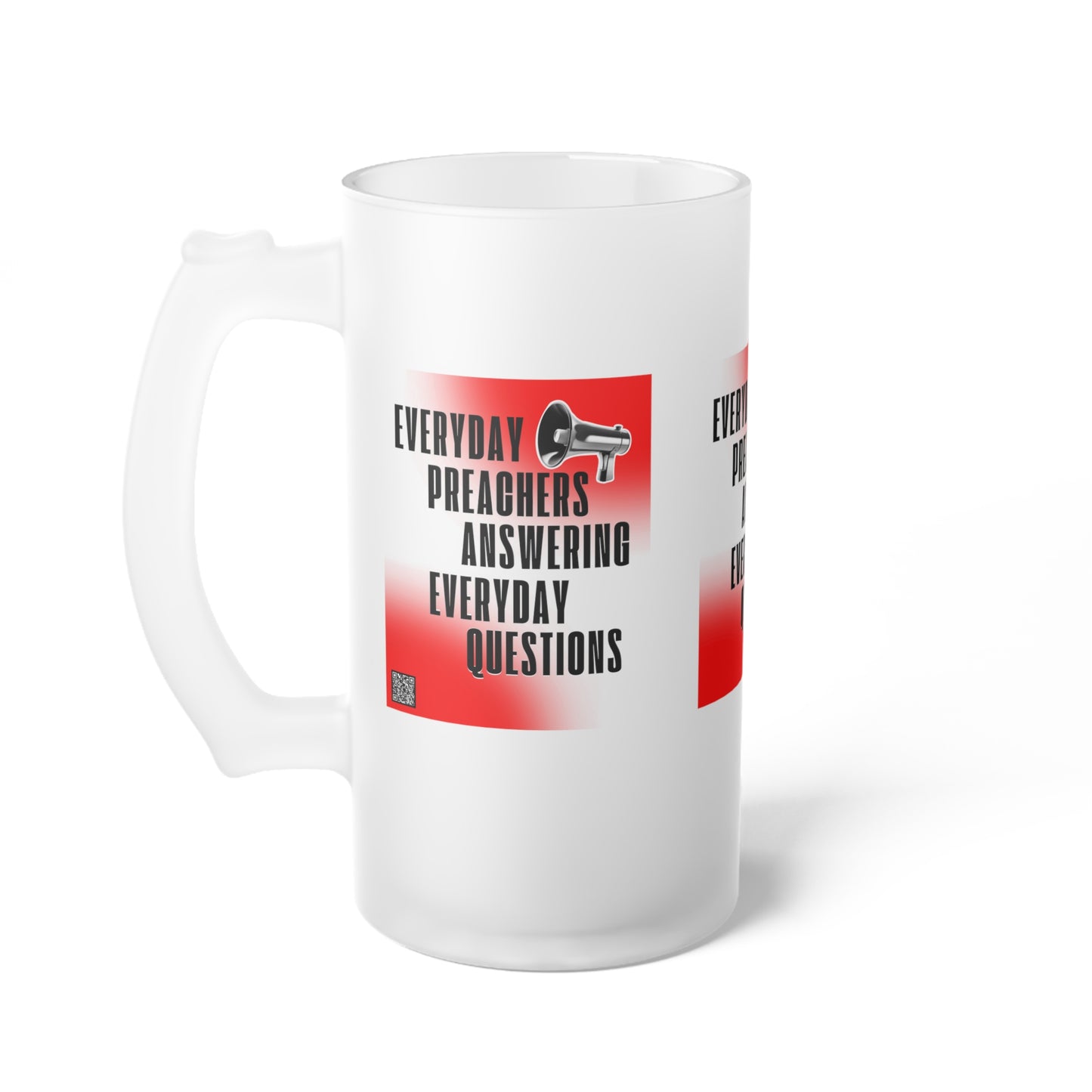 Everyday Preachers.... Frosted Glass Mug [Square Logo]