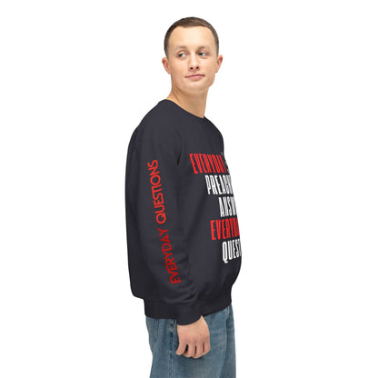 Everyday Preachers... Unisex Lightweight Crewneck Sweatshirt [Red/White text w/sleeve text]