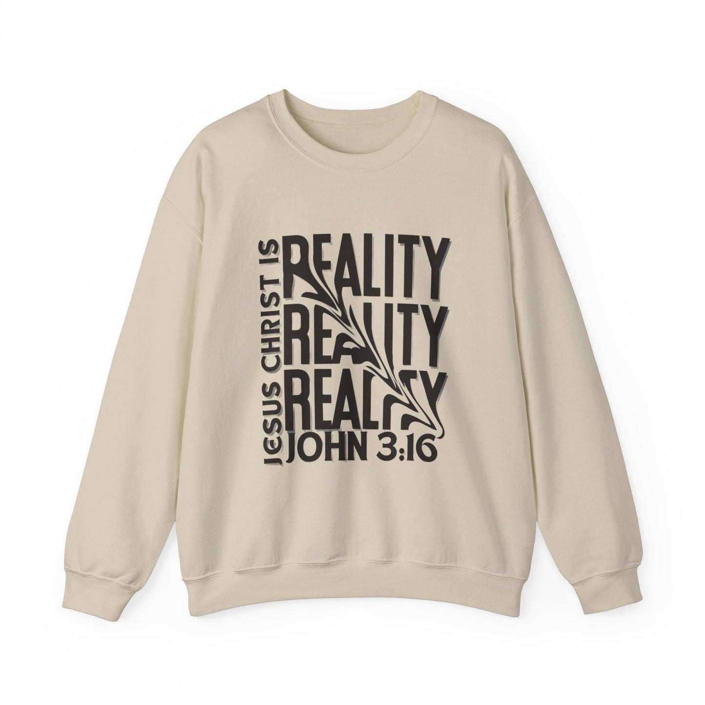 CDG Jesus Christ is Reality ...Unisex Heavy Blend™ Crewneck Sweatshirt [Blk Text]