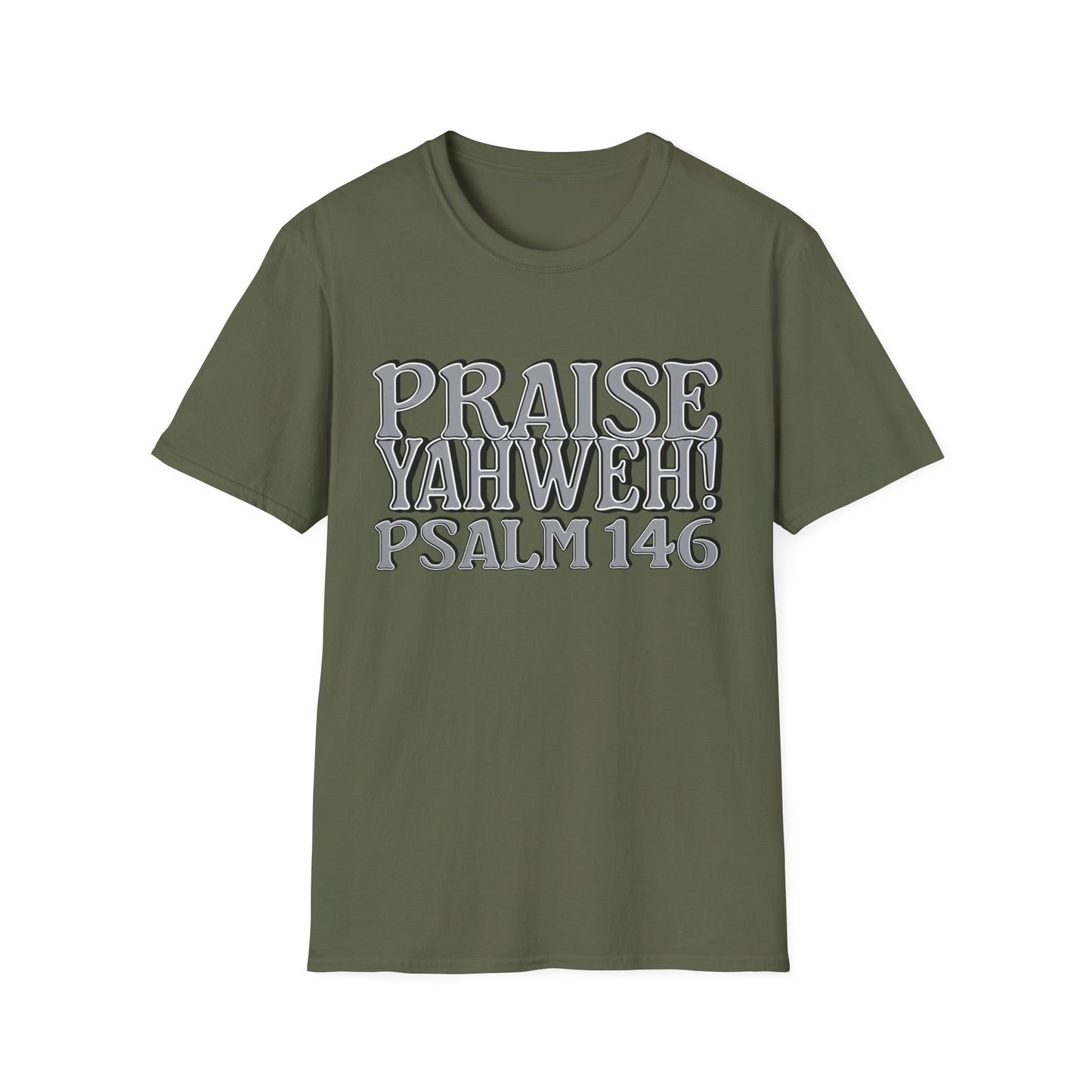 Praise Yahweh! Unisex Softstyle T-Shirt -GrayPrint