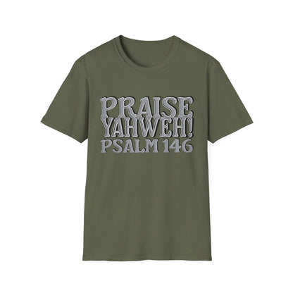 Praise Yahweh! Unisex Softstyle T-Shirt -GrayPrint