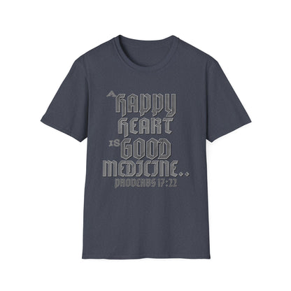 A Happy Heart Unisex Softstyle T-Shirt [Gray Text]