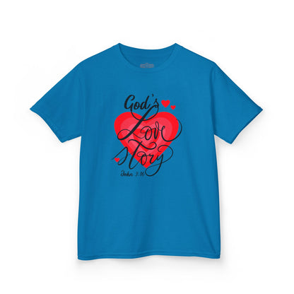 "God's Love Story" Kids Heavy Cotton™ Tee