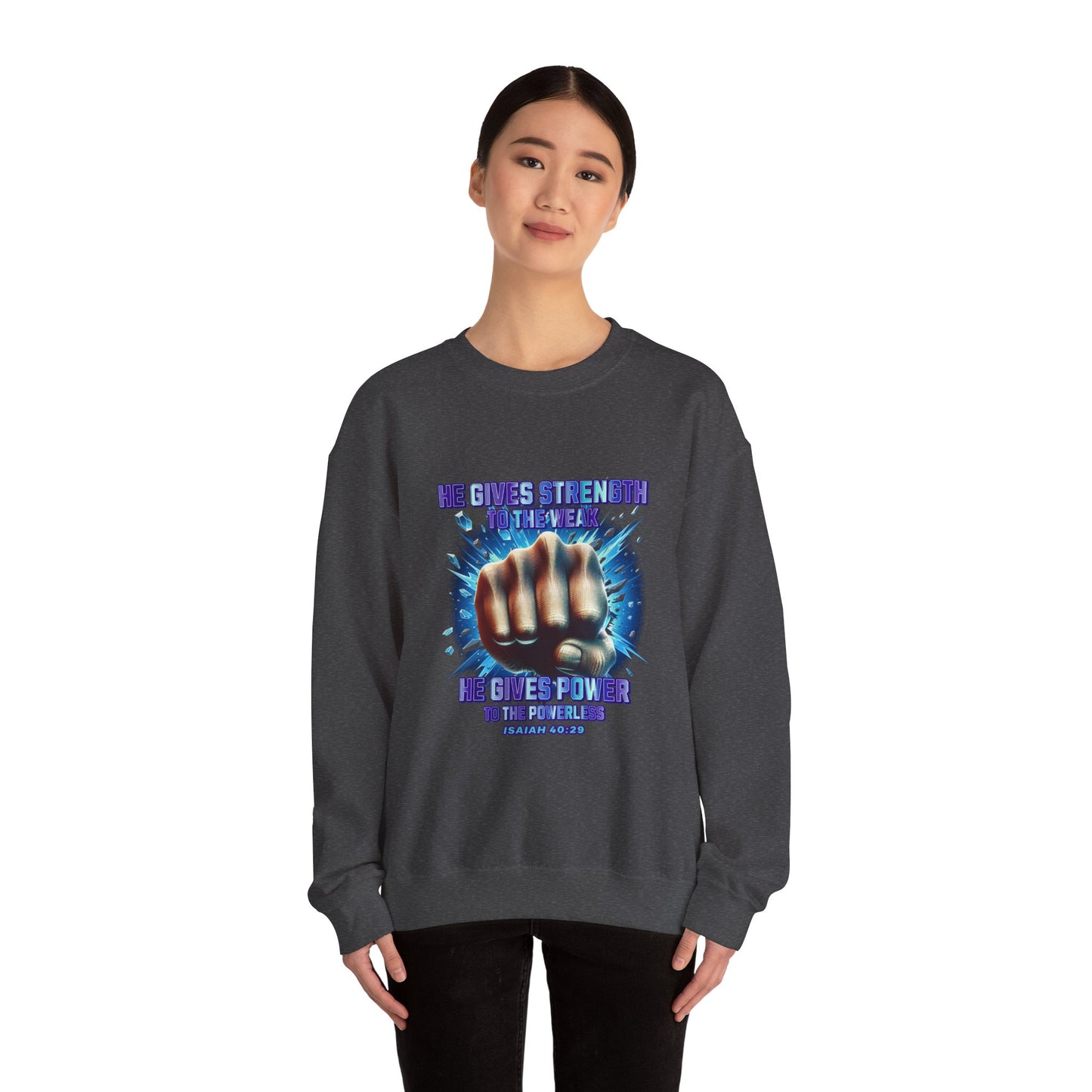 "Isaiah 40:29" Unisex Heavy Blend™ Crewneck Sweatshirt