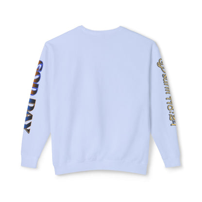 "God Day" Unisex Lightweight Crewneck Sweatshirt w/Sleeve Text