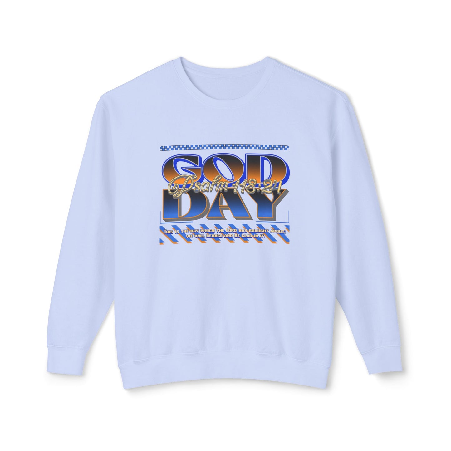 "God Day" Unisex Lightweight Crewneck Sweatshirt w/no Sleeve Text