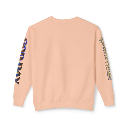 "God Day" Unisex Lightweight Crewneck Sweatshirt w/Sleeve Text