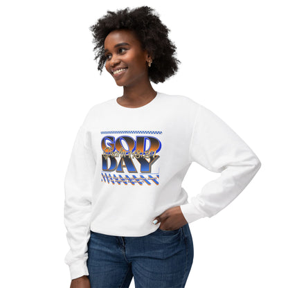 "God Day" Unisex Lightweight Crewneck Sweatshirt w/no Sleeve Text