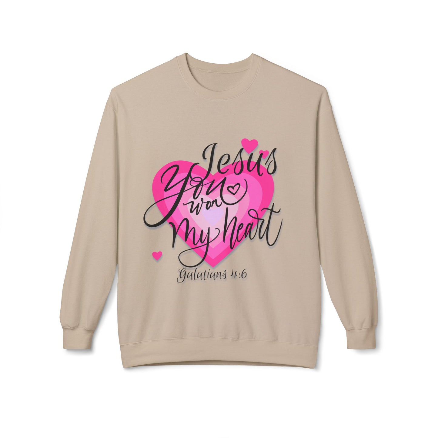 "Jesus You Won my Heart" Unisex Midweight Softstyle Fleece Crewneck Sweatshirt