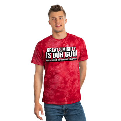 "Great and Mighty is Our God!" Tie-Dye Tee, Crystal