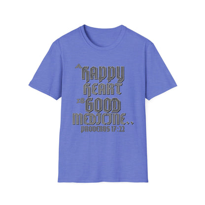 A Happy Heart Unisex Softstyle T-Shirt [Gray Text]