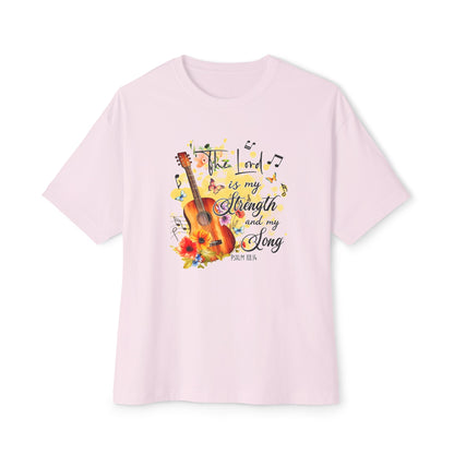 "The Lord is My Strength and My Song" Unisex Oversized Boxy Tee