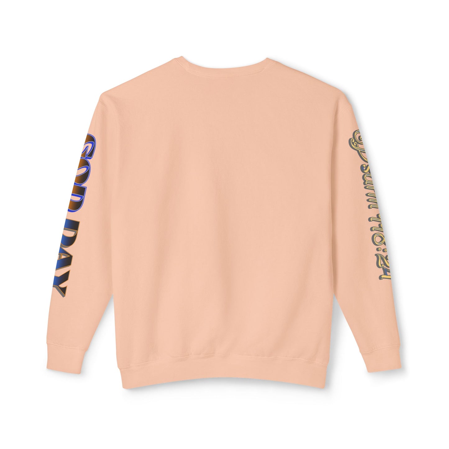 "God Day" Unisex Lightweight Crewneck Sweatshirt w/Sleeve Text