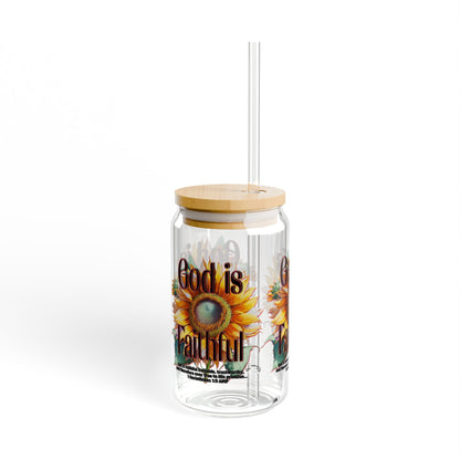 "God is Faithful!" Sipper Glass, 16oz