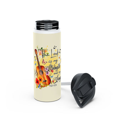 "The Lord is my Strength and my Song!" Stainless Steel Water Bottle, Standard Lid