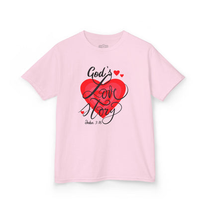 "God's Love Story" Kids Heavy Cotton™ Tee