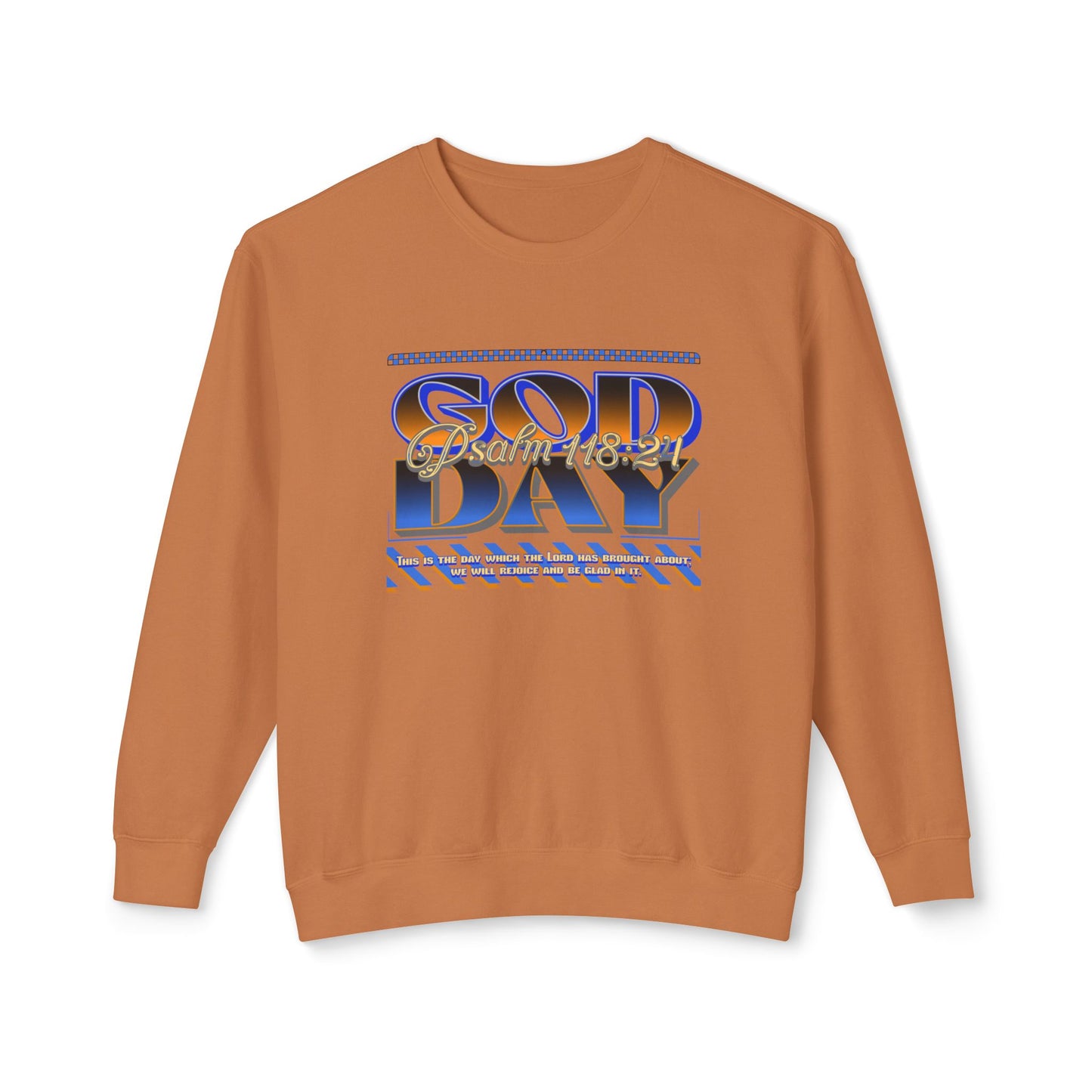 "God Day" Unisex Lightweight Crewneck Sweatshirt w/no Sleeve Text
