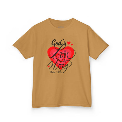 "God's Love Story" Kids Heavy Cotton™ Tee