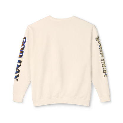 "God Day" Unisex Lightweight Crewneck Sweatshirt w/Sleeve Text