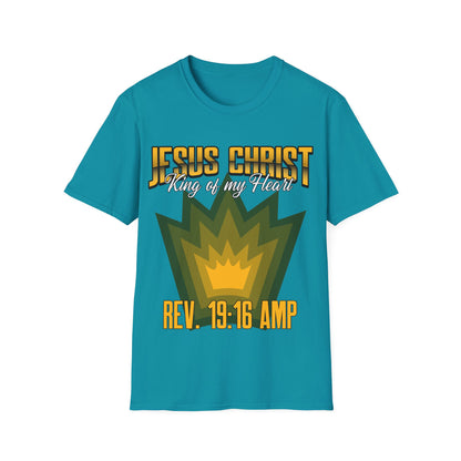 Jesus Christ- King of My Heart Christian Hope Unisex T-Shirt - Bible God Jesus Christ Encouragement