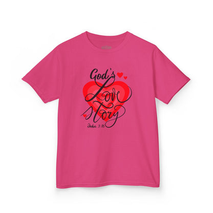 "God's Love Story" Kids Heavy Cotton™ Tee
