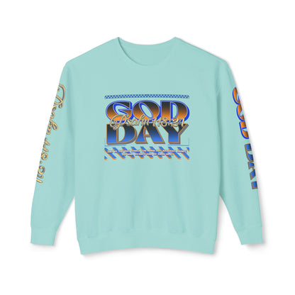 "God Day" Unisex Lightweight Crewneck Sweatshirt w/Sleeve Text