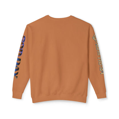 "God Day" Unisex Lightweight Crewneck Sweatshirt w/Sleeve Text