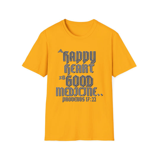 A Happy Heart Unisex Softstyle T-Shirt [Gray Text]