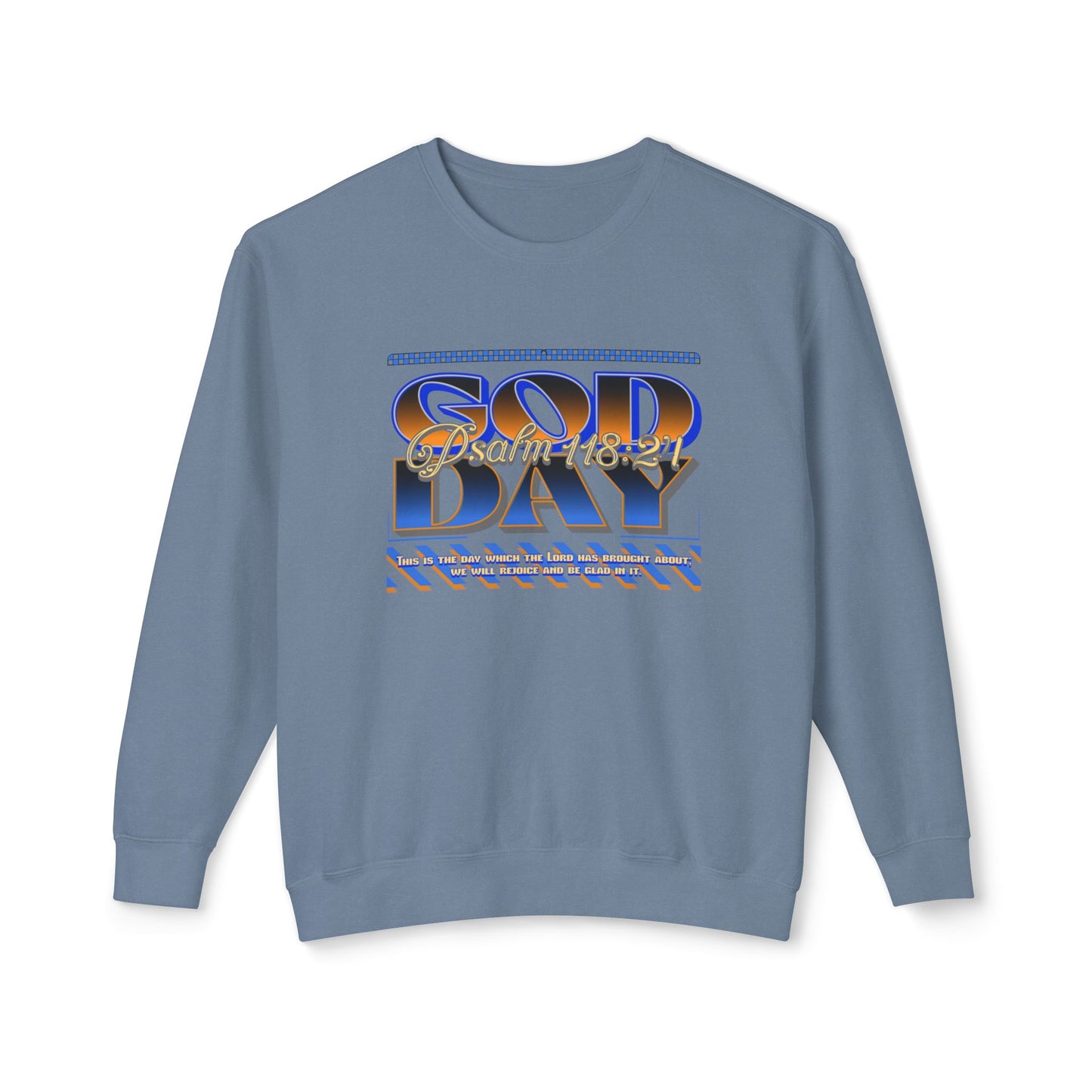 "God Day" Unisex Lightweight Crewneck Sweatshirt w/no Sleeve Text