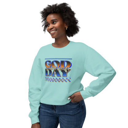 "God Day" Unisex Lightweight Crewneck Sweatshirt w/no Sleeve Text